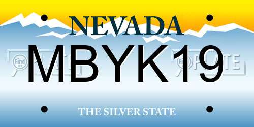 MBYK19 Nevada License Plate