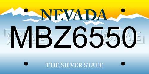 MBZ6550 Nevada License Plate