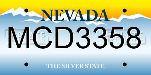 MCD3358 Nevada License Plate