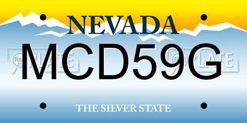 MCD59G Nevada License Plate