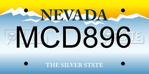 MCD896 Nevada License Plate