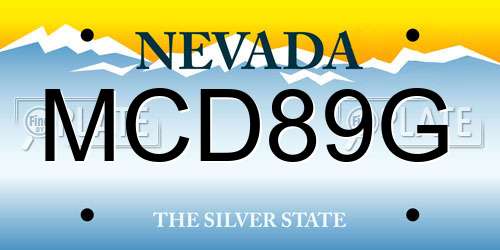 MCD89G Nevada License Plate