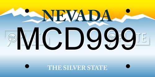 MCD999 Nevada License Plate