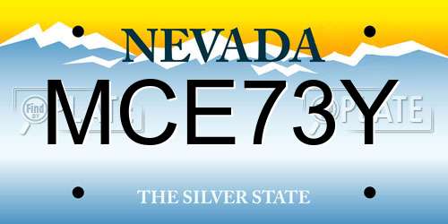 MCE73Y Nevada License Plate