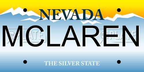 MCLAREN Nevada License Plate