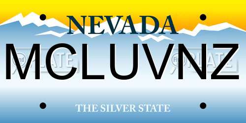 MCLUVNZ Nevada License Plate