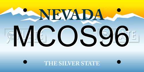 MCOS96 Nevada License Plate