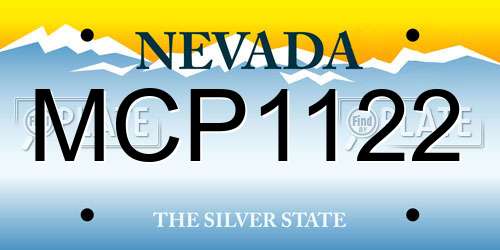 MCP1122 Nevada License Plate