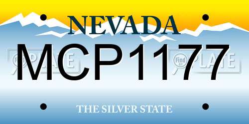 MCP1177 Nevada License Plate