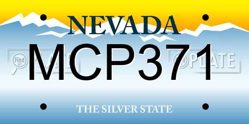 MCP371 Nevada License Plate