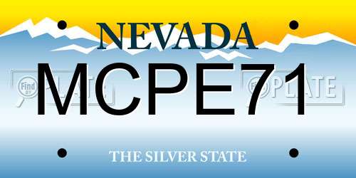 MCPE71 Nevada License Plate