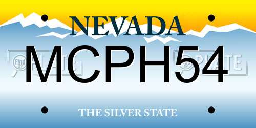 MCPH54 Nevada License Plate