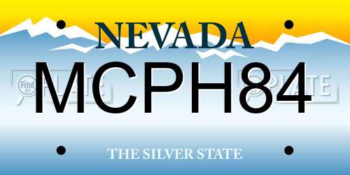 MCPH84 Nevada License Plate