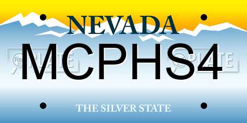 MCPHS4 Nevada License Plate