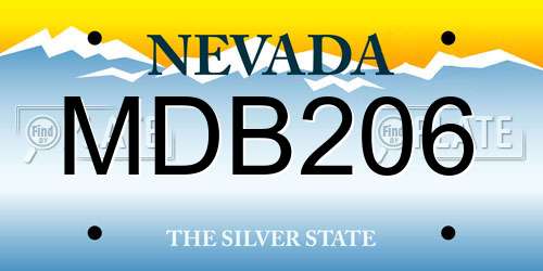 MDB206 Nevada License Plate