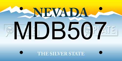 MDB507 Nevada License Plate