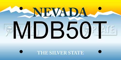MDB50T Nevada License Plate