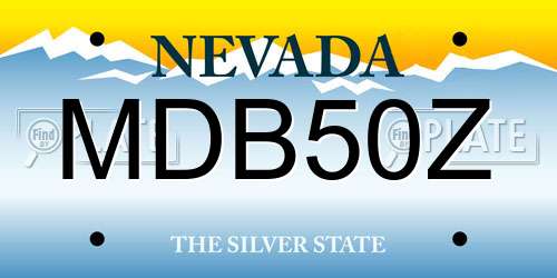 MDB50Z Nevada License Plate
