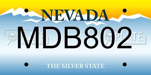 MDB802 Nevada License Plate
