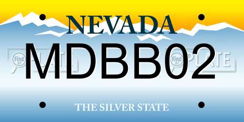 MDBB02 Nevada License Plate