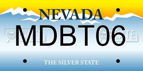 MDBT06 Nevada License Plate