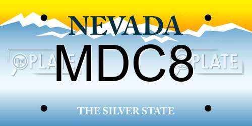 MDC8 Nevada License Plate