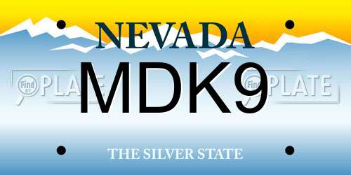 MDK9 Nevada License Plate