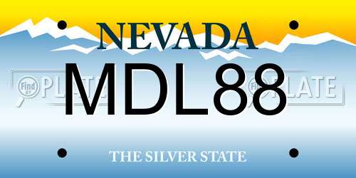 MDL88 Nevada License Plate