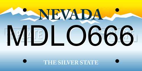 MDLO666 Nevada License Plate