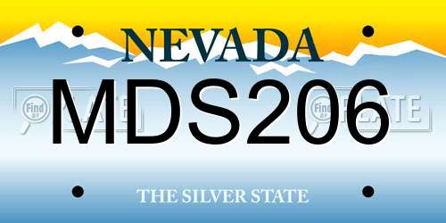 MDS206 Nevada License Plate