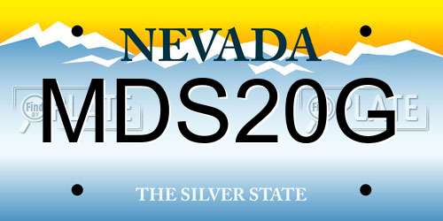 MDS20G Nevada License Plate