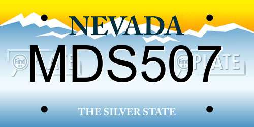 MDS507 Nevada License Plate