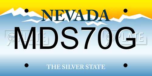 MDS70G Nevada License Plate