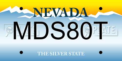 MDS80T Nevada License Plate