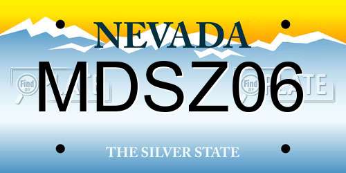 MDSZ06 Nevada License Plate