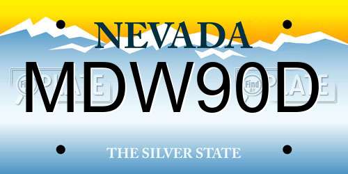 MDW90D Nevada License Plate