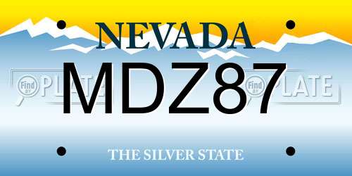 MDZ87 Nevada License Plate