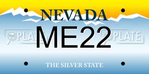 ME22 Nevada License Plate
