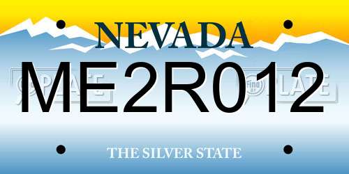 ME2R012 Nevada License Plate