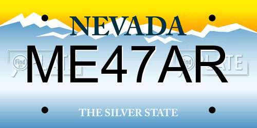 ME47AR Nevada License Plate