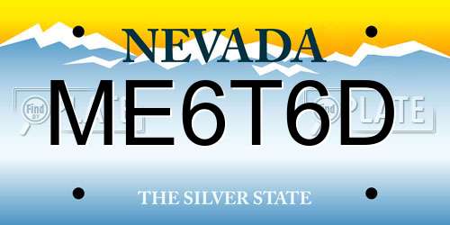 ME6T6D Nevada License Plate