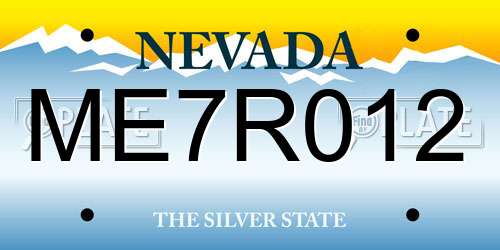 ME7R012 Nevada License Plate
