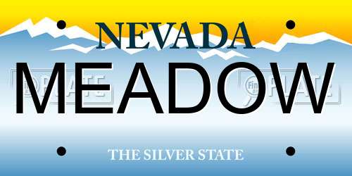 MEADOW Nevada License Plate