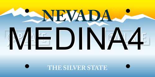 MEDINA4 Nevada License Plate