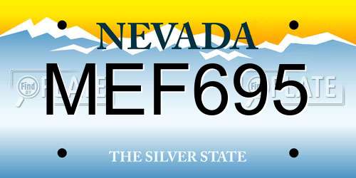 MEF695 Nevada License Plate