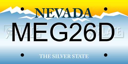 MEG26D Nevada License Plate
