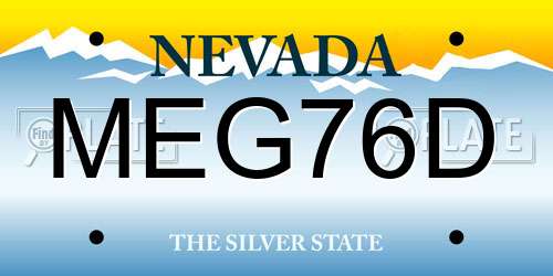 MEG76D Nevada License Plate