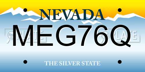 MEG76Q Nevada License Plate