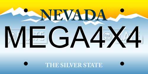 MEGA4X4 Nevada License Plate
