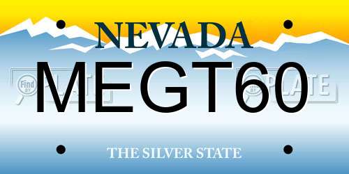 MEGT60 Nevada License Plate